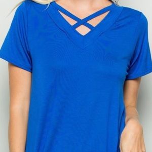 Royal blue cage top